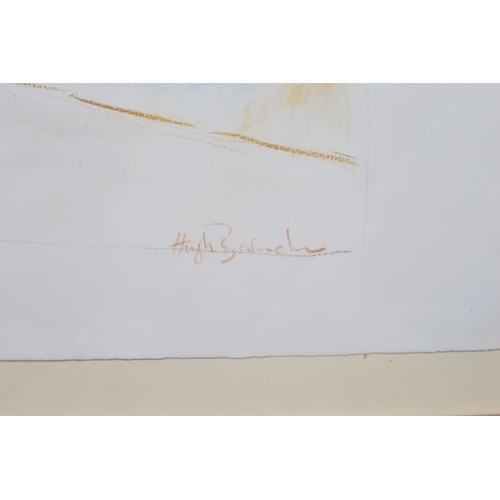 150 - A PAIR OF CLEAR GLASS AND CHROME TABLE LAMPS each with a knopped column above a circular foot with s... 