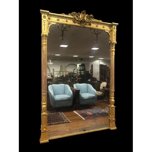 248 - A VERY FINE 19TH CENTURY CARVED GILTWOOD AND GESSO MIRROR the rectangular shaped plate within fluted... 