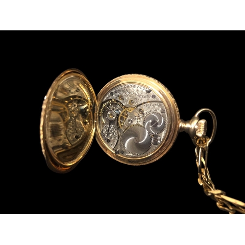 467A - A 14CT GOLD ELGIN LADIES PENDANT POCKETWATCH with fleur de lis motifs and monogrammed cartouche Stam... 