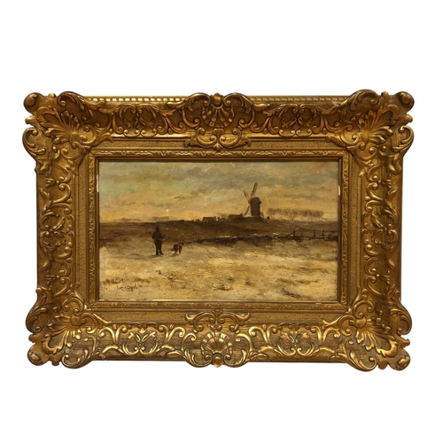 attributed to LOUIS APOL (DUTCH 1850 - 1936)
The Huntsman
Oil on canvas
Signed lower left
Image: 23cm (h) x 39cm (w) 
Frame: 43cm (h) x 60cm (w)