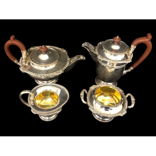443 - ***WITHDRAWN***AN IRISH FOUR-PIECE SILVER TEA SET Dublin 1973, mark of Irish Silver Ltd. featuring t... 