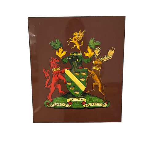 2 - LANCASHIRE AND YORKSHIRE RAILWAY COAT OF ARMS on board 
41cm (h) x 30cm (w), ULSTER TRANSPORT AUTHOR... 