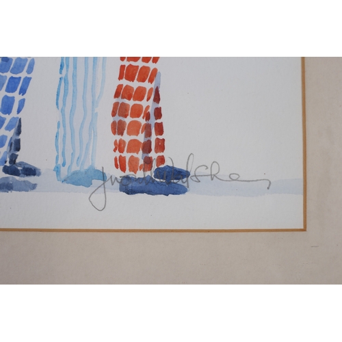 127 - JUDITH CAULFIELD WALSHE 
First in Line
Watercolour 
Signed lower right 
Image: 23cm (h) x 33cm (w) 
... 
