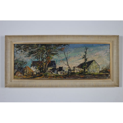 144 - KENNETH WEBB RWA, FRSA, RUA (b. 1927)
Autumn, Ballymacredy 
Gesso on panel 
Signed lower right 
Exhi... 