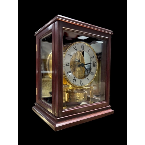 A JAGER-LECOULTRE BRACKET CLOCK inscribed in a mahogany case 25cm (h) x 20cm (w) x 16cm (d)