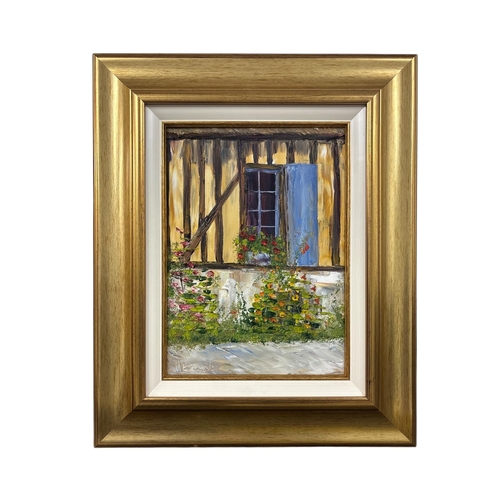 570 - A COLLECTION OF FRAMED ARTWORKS  to include an oil on board of a Neolithic dolmen, two ink drawings ... 