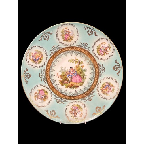 106 - A 19TH CENTURY FRENCH ALABASTER MANTEL CLOCK with hollow-cast gilt metal figure, the movement stampe... 