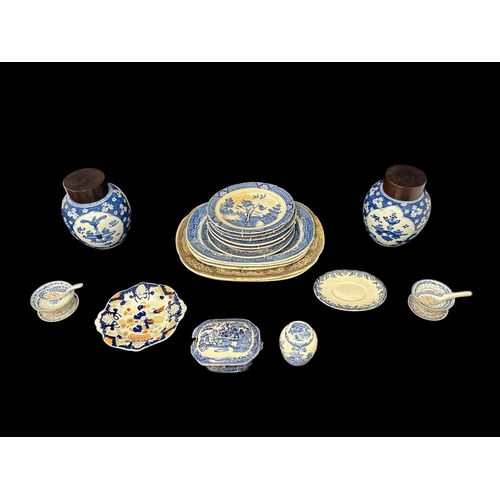 478 - A MISCELLANEOUS COLLECTION OF PORCELAIN AND STONEWARE to include a Mason's Ironstone China ginger ja... 