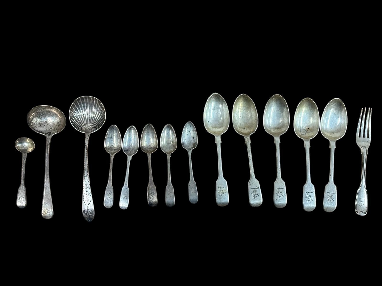 A COLLECTION OF IRISH AND BRITISH SILVERWARE to include five Irish ...