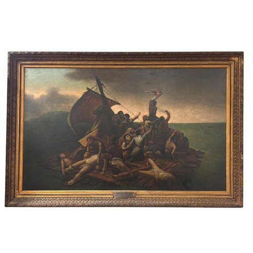 CONTINENTAL SCHOOL, 19TH CENTURY 
The Raft of Medusa 
Oil on canvas 
Bears plaque 
88cm (h) x 144cm (w)