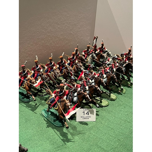 14 - MODEL SOLDIERS: Calvary, lancers, etc. Various makers.