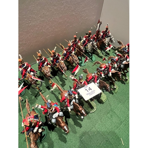 14 - MODEL SOLDIERS: Calvary, lancers, etc. Various makers.