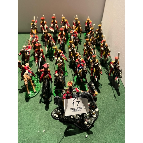 17 - MODEL SOLDIERS: Lancers, cavalry, etc. Napoleonic era.