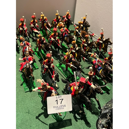 17 - MODEL SOLDIERS: Lancers, cavalry, etc. Napoleonic era.