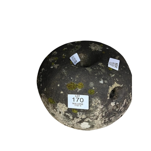 170 - A 19TH CENTURY OR EARLIER QUERN STONE Provenance: Turlough Park, Co. Mayo