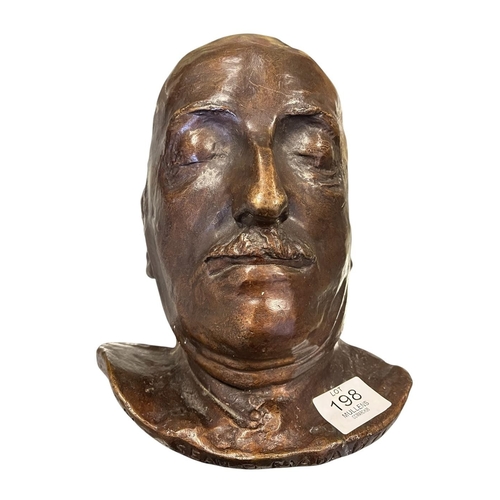 SE&Aacute;N &Oacute; RIODA: A bronze death mask of Se&aacute;n &Oacute; Rioda. Titled and dated 1971. By Seamus Murphy (RHA 1907-1975). Provenance: A Cork private collection.