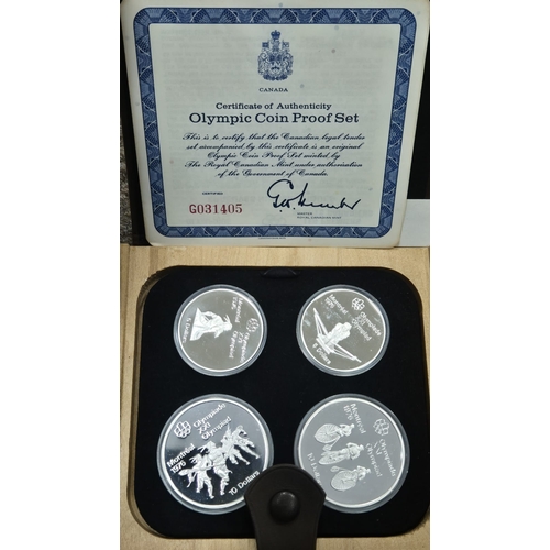 224 - CANADA: Four coin Olympic proof set 1976 comprising 4.4oz of fine silver. Boxed with Certificate of ... 