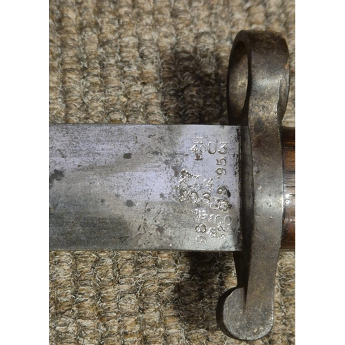 253 - A BOER WAR PERIOD BRITISH LEE METFORD BAYONET in original scabbard with frog together with a Norwegi... 