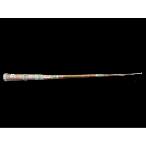 263 - AN ANTIQUE TIBETEN DUNGCHEN CEREMONIAL LONGHORN, telescoping. Extended length approx. 165cm