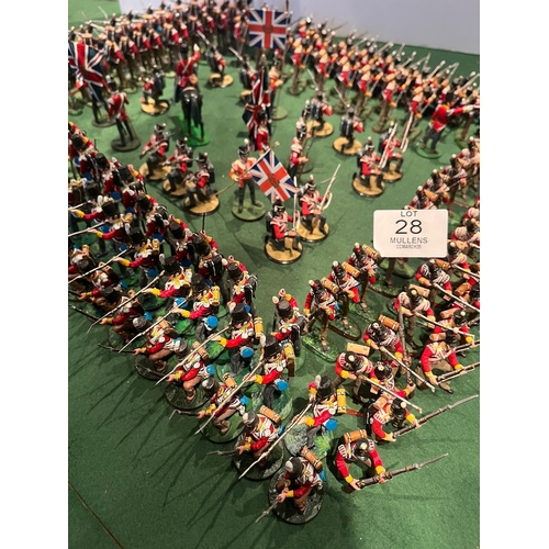 28 - MODEL SOLDIERS: Riflemen, flag bearers, etc.