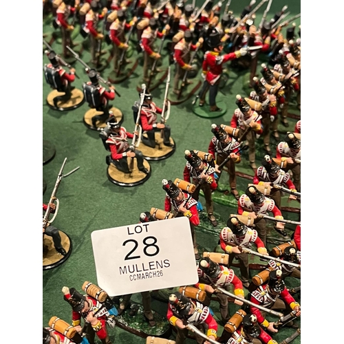 28 - MODEL SOLDIERS: Riflemen, flag bearers, etc.
