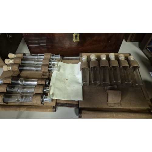 281 - A MIXED COLLECTION OF ANTIQUE MEDICAL AND APOTHECARY JARS, BOTTLES AND CASED SETS partially complete