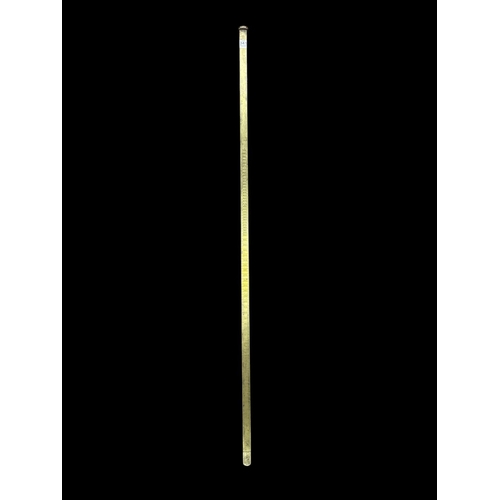 341 - A VINTAGE ANTIQUE BRASS FUEL GAUGE bearing serial no. 20797. Approx. 59cm