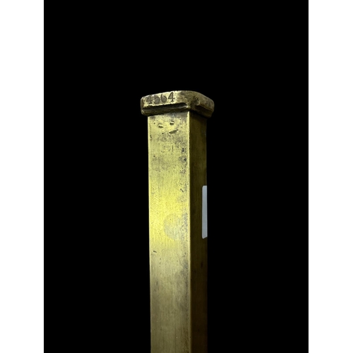 341 - A VINTAGE ANTIQUE BRASS FUEL GAUGE bearing serial no. 20797. Approx. 59cm