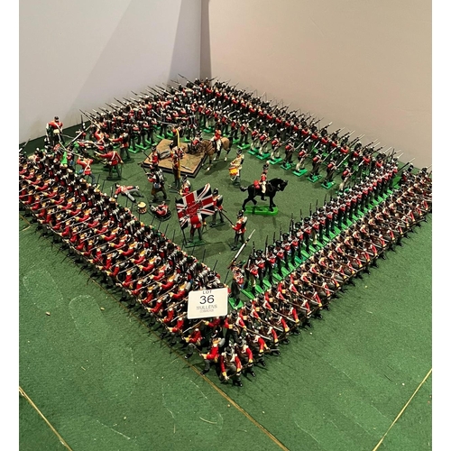 36 - MODEL SOLDIERS: Mainly riflemen including flag bearer, officer, etc.