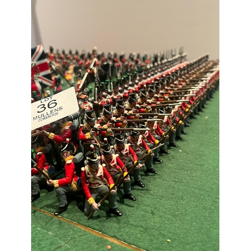 36 - MODEL SOLDIERS: Mainly riflemen including flag bearer, officer, etc.