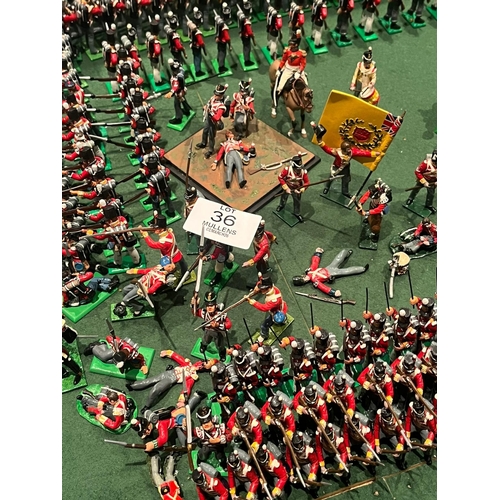 36 - MODEL SOLDIERS: Mainly riflemen including flag bearer, officer, etc.