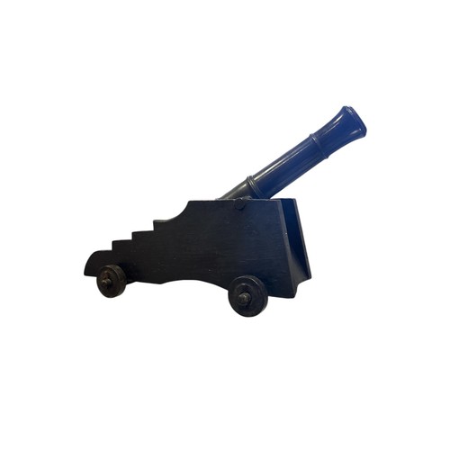 59 - ANTIQUE BRONZE MODEL OR SIGNAL CANNON the bronze barrel approx. 40.5cm.