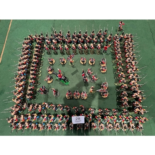 28 - MODEL SOLDIERS: Riflemen, flag bearers, etc.