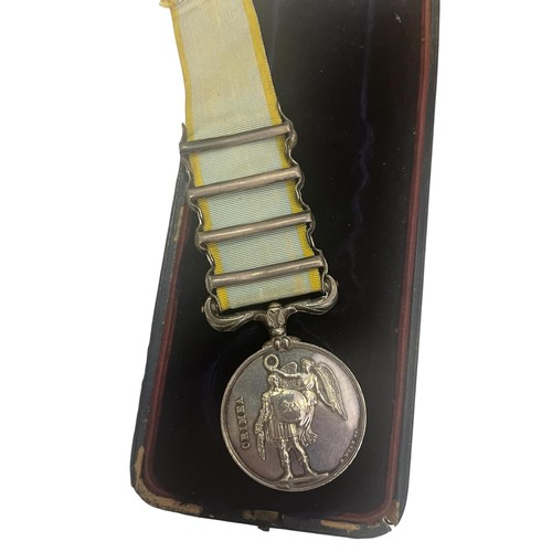 184 - A CRIMEAN WAR MEDAL dated 1854 with four clasps for Sebastopol, Inkermann, Balaklava & Alma. Awarded... 