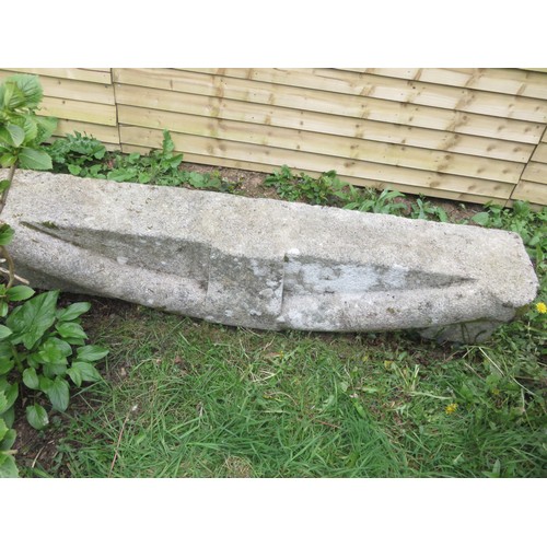 415 - AN 18TH CENTURY ANTIQUE DRESSED GRANITE LINTEL of rectangular arched form Approx. 170cm (l) x 30.5cm... 