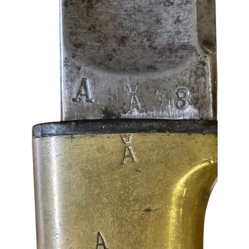 51 - RUSSIAN COSACK SHASKA SWORD AND BAYONET. Stamped 1907. Scabbard mounted with bayonet. Single edge bl... 