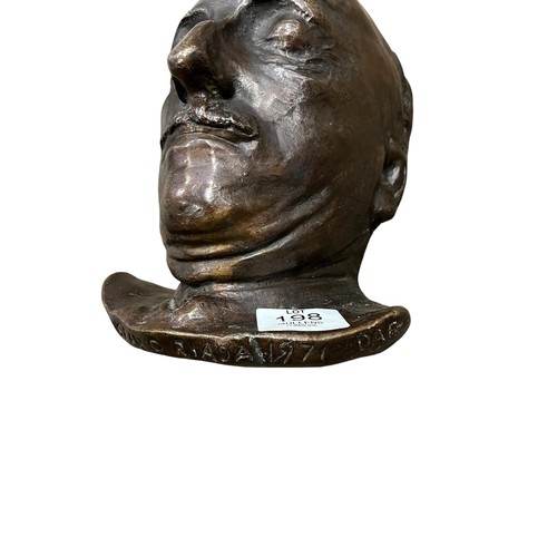 198 - SEÁN Ó RIODA: A bronze death mask of Seán Ó Rioda. Titled and dated 1971. By Seamus Murphy (RHA 1907... 