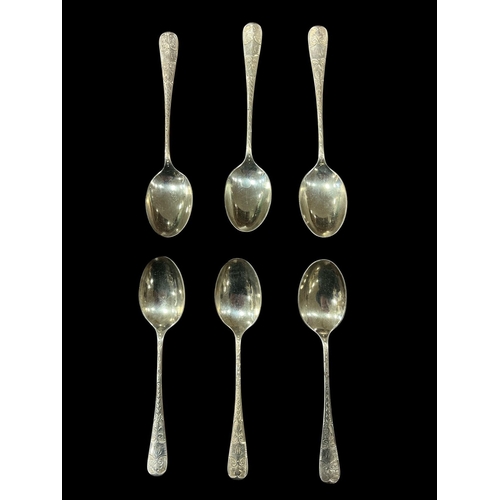 458 - A SET OF SIX STERLING SILVER TEASPOONS BY ASPREY & CO 1905
Approx 93g