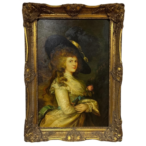 146 - after THOMAS GAINSBOROUGH 
'Georgiana, Duchess of Devonshire'
Oil on canvas
Image: 89cm (h) x 59cm (... 