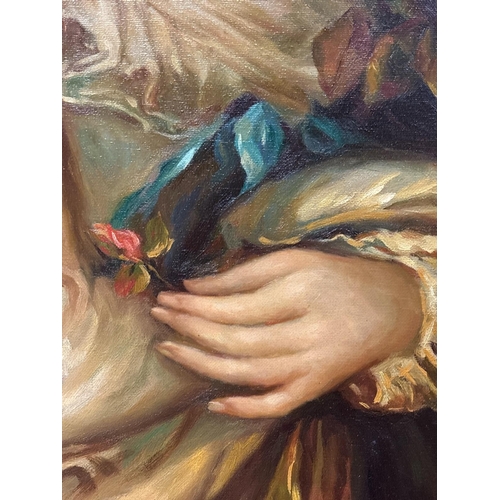 146 - after THOMAS GAINSBOROUGH 
'Georgiana, Duchess of Devonshire'
Oil on canvas
Image: 89cm (h) x 59cm (... 