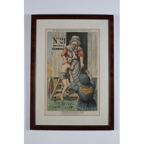 610 - TOM MERRY 
Political Cartoons
Coloured prints
Two pairs
One pair 53cm (h) x 33cm (w) 
One Pair 36cm ... 
