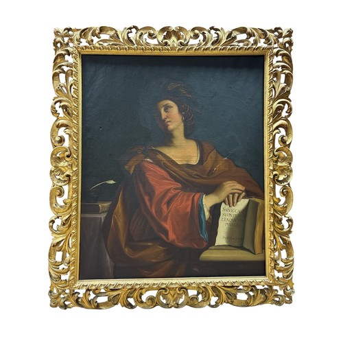 after FRANCESCO BARBIERI
"Sibila Samia"
Oil on canvas
Image: 112cm (h) x 92cm (w) (AF)
Frame: 145cm (h) x 1205cm (w) (AF)