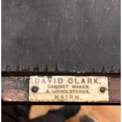 44 - A SCOTTISH VICTORIAN MAHOGANY DEMI LUNE FLIP TOP WORK TABLE the twin panel top opening onto a gatele... 