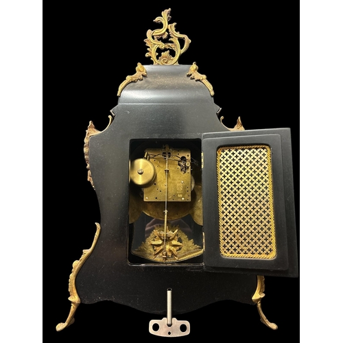 123 - A FRENCH ROCOCO ORMOLU AND BURR WALNUT PENDULUM MANTEL CLOCK with movement stamped 'F.H.S.' (Franz H... 