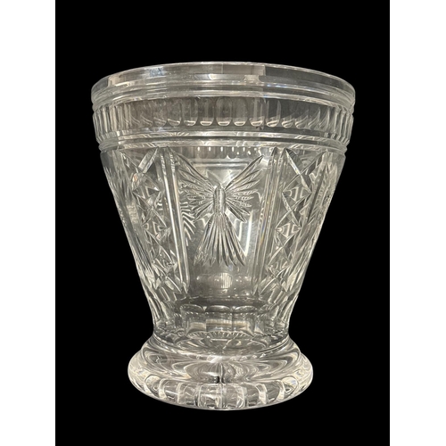 270 - A WATERFORD CUT CRYSTAL CHAMPAGNE BUCKET 27cm (h) x 24.5cm (d) (AF) (small chip to inner rim)