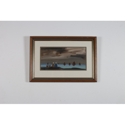 294 - MARKEY ROBINSON (1918-1999)
Sailboats and Shawlies 
Gouache 
Signed lower left
Image: 20cm (h) x 40c... 