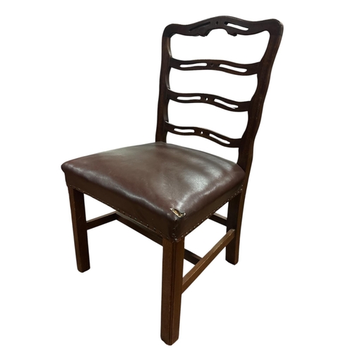 401 - A SET OF TWELVE GEORGIAN STYLE CHINESE CHIPPENDALE DESIGN DINING CHAIRS each with a curved top rail ... 