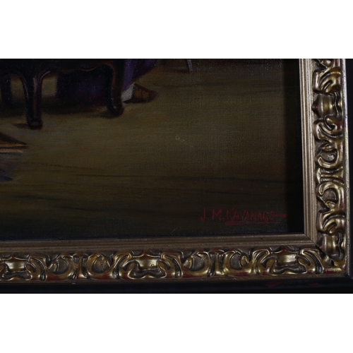 146 - attributed to JOSEPH MALACHY KAVANAGH
A Bishop's Quandary
Oil on canvas
Signed lower right 
Image: 5... 