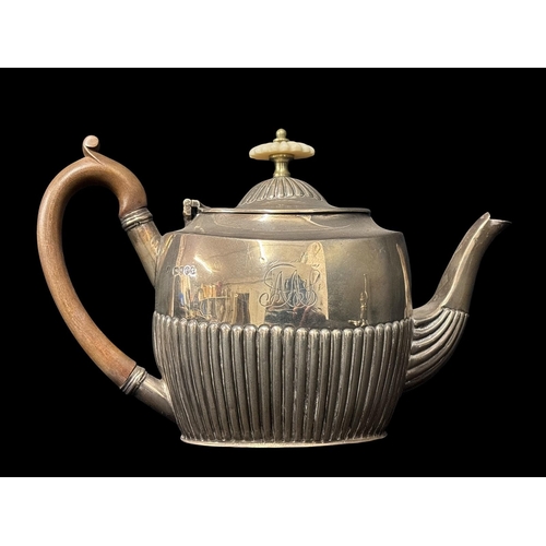 479 - A VICTORIAN STERLING SILVER TEAPOT London 1889 338g (10.9 troy oz) total weight including handle and... 