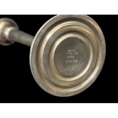485D - A CARTIER SILVER BUD VASE marked 